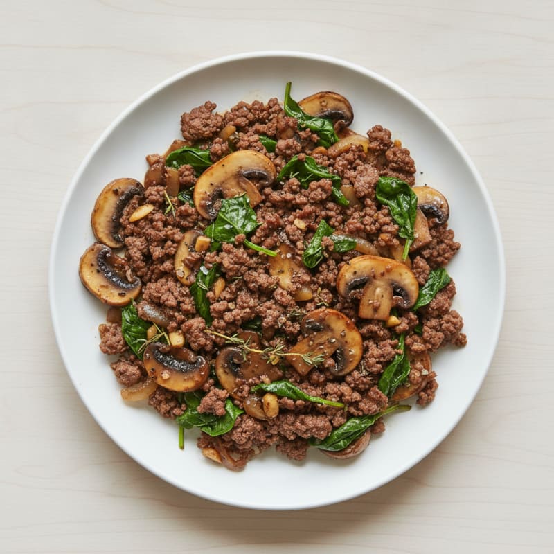 Savory Ground Beef and Mushroom Skillet