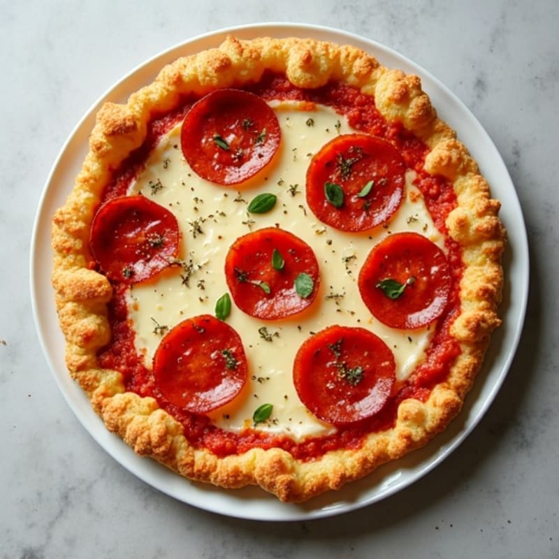 Crispy Cauliflower Crust Pizza with Turkey Pepperoni
