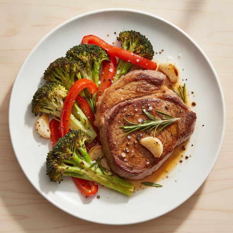 Garlic Herb Steak with Roasted Vegetables