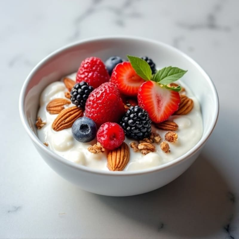 Creamy Greek Yogurt with Berries and Nuts