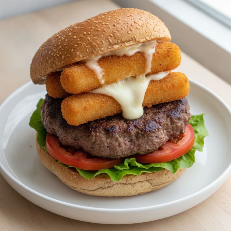 Mozzarella Stick Beef Burger