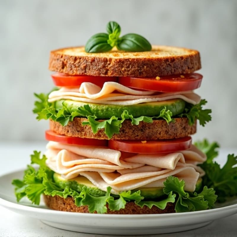 Stacked Turkey Club with Fresh Herbs