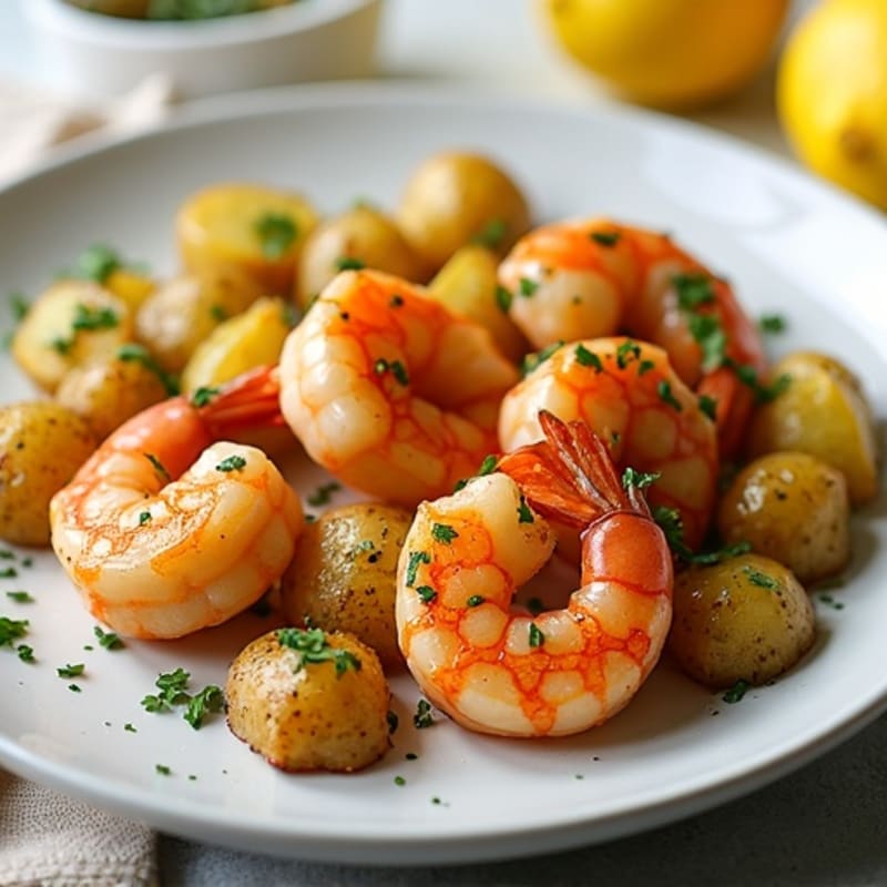 Sheet Pan Lemon Herb Shrimp with Crispy Roasted Potatoes
