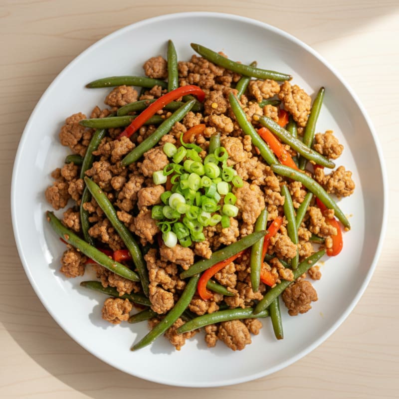 Ginger-Garlic Pork and Green Bean Stir-Fry