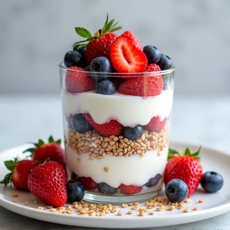 Greek Yogurt Protein Parfait with Mixed Berries
