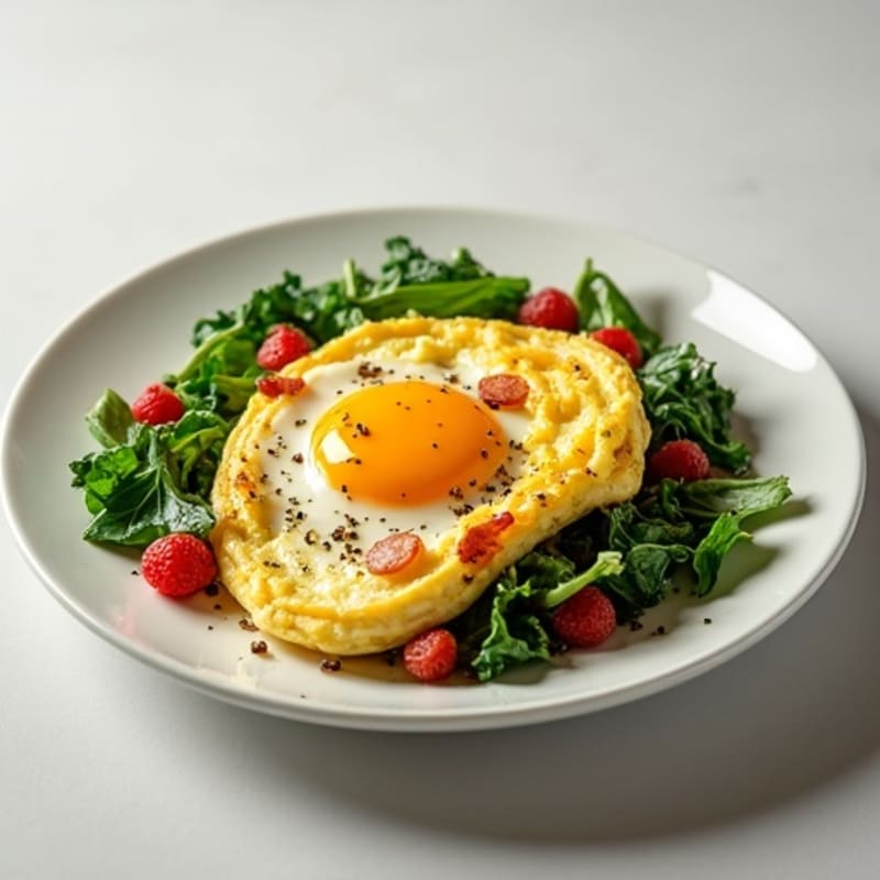 Egg White Scramble with Spinach and Turkey Bacon