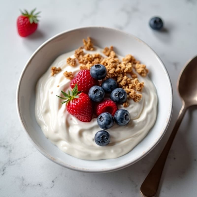 Silky Greek Yogurt Protein Pudding with Berries