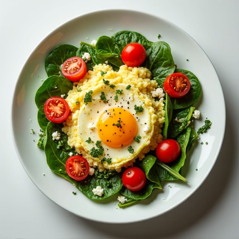 Protein-Packed Spinach and Feta Egg White Scramble
