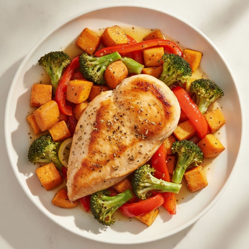 Pan-Seared Chicken with Roasted Vegetables