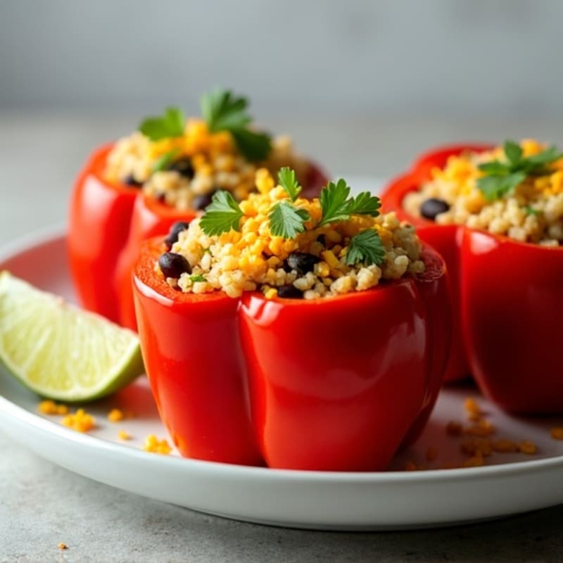Baked Zesty Quinoa Stuffed Peppers