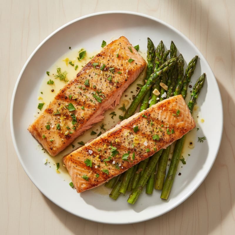 Lemon Herb Grilled Salmon with Asparagus