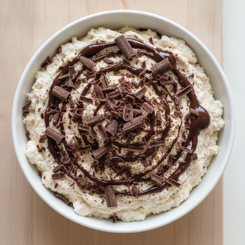 Creamy Cottage Cheese Protein Mousse with Dark Chocolate Shavings