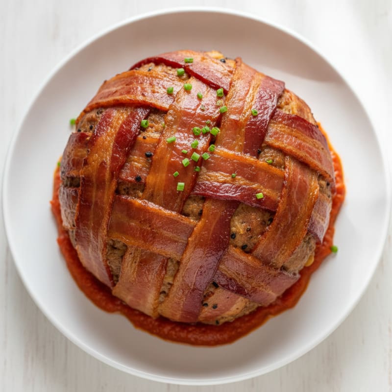 BBQ Bacon-Wrapped Meatloaf with Glaze