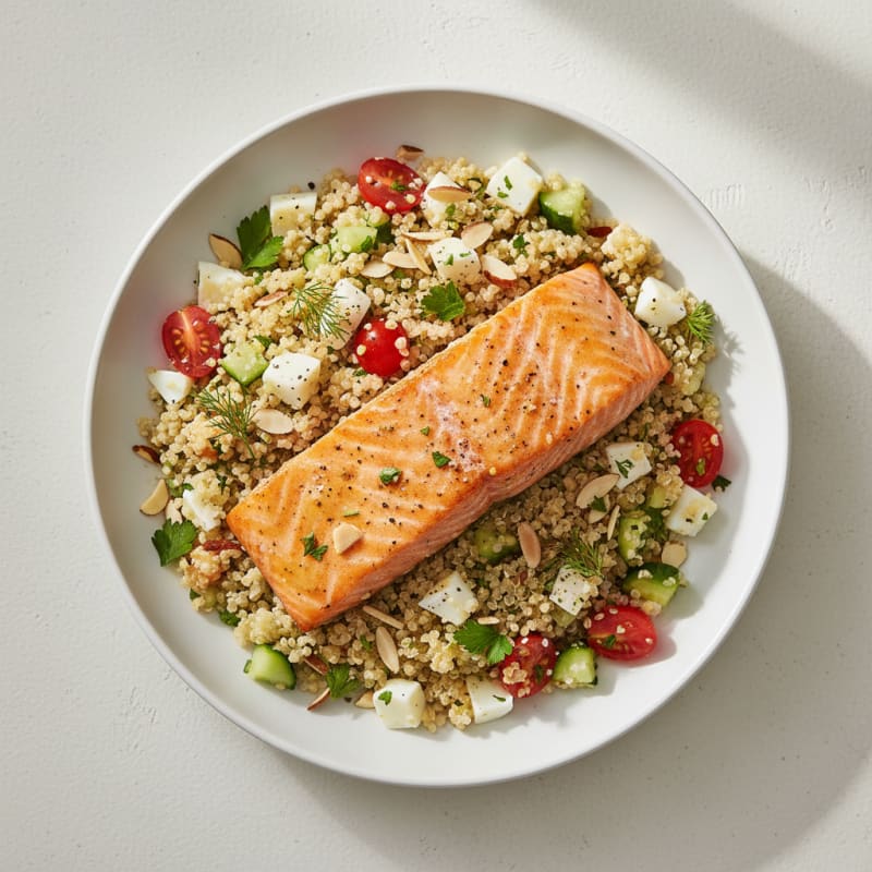 Baked Salmon with Lemon-Herb Quinoa Salad