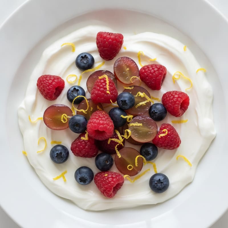 Silky Greek Yogurt with Mixed Berries