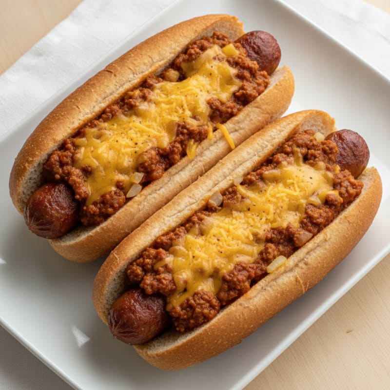 Classic Chili Cheese Hot Dogs