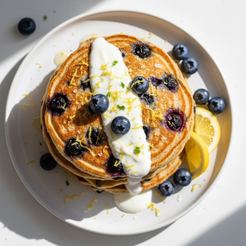 Blueberry Ricotta Pancakes with Lemon Zest
