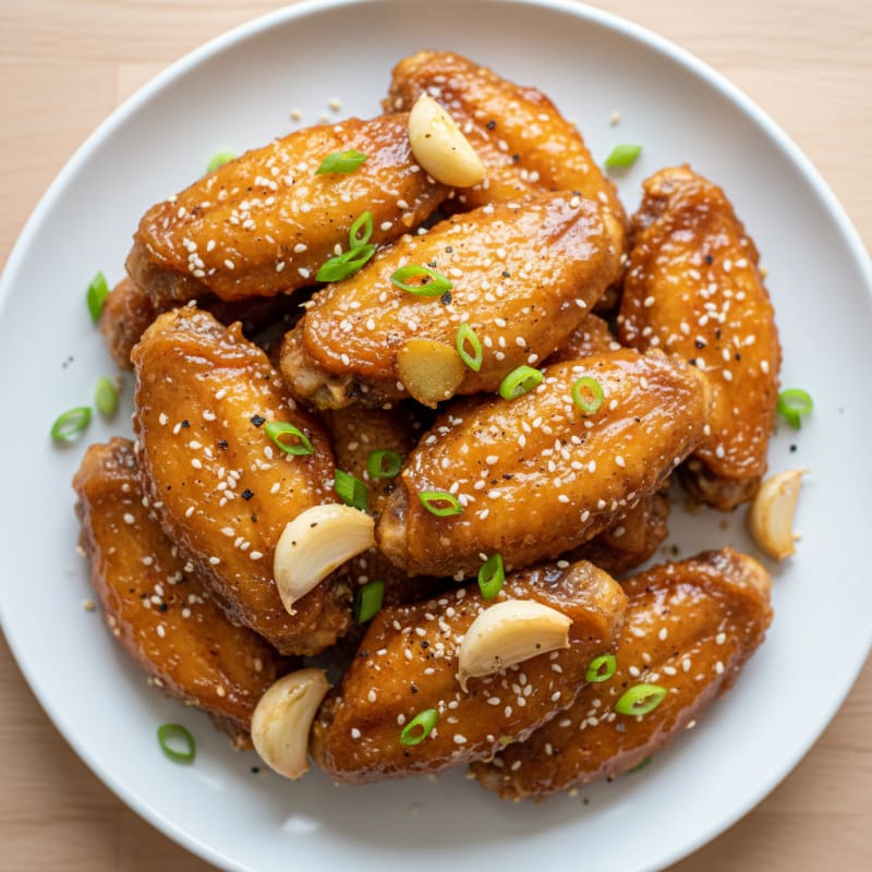 Crispy Honey-Garlic Chicken Wings
