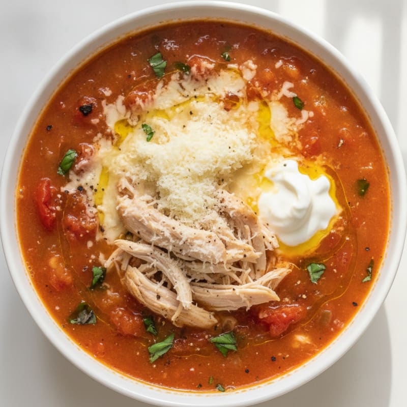 Roasted Tomato Basil Parmesan Soup