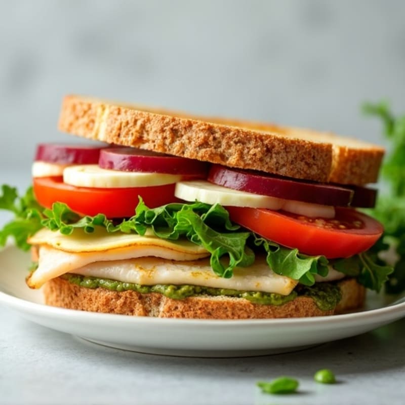 Whole Wheat Crispy Turkey Pesto Panini