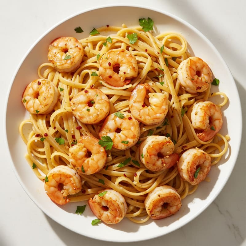 Garlic Butter Shrimp Scampi with Linguine