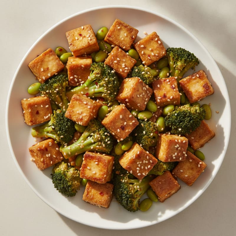 Sesame Tofu and Broccoli Stir-Fry