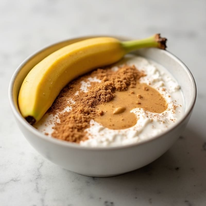 Fresh Banana with Creamy Almond Butter Protein Bowl
