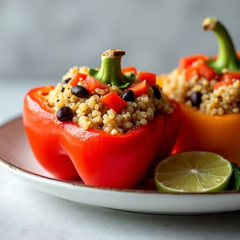 Baked Zesty Quinoa Stuffed Peppers