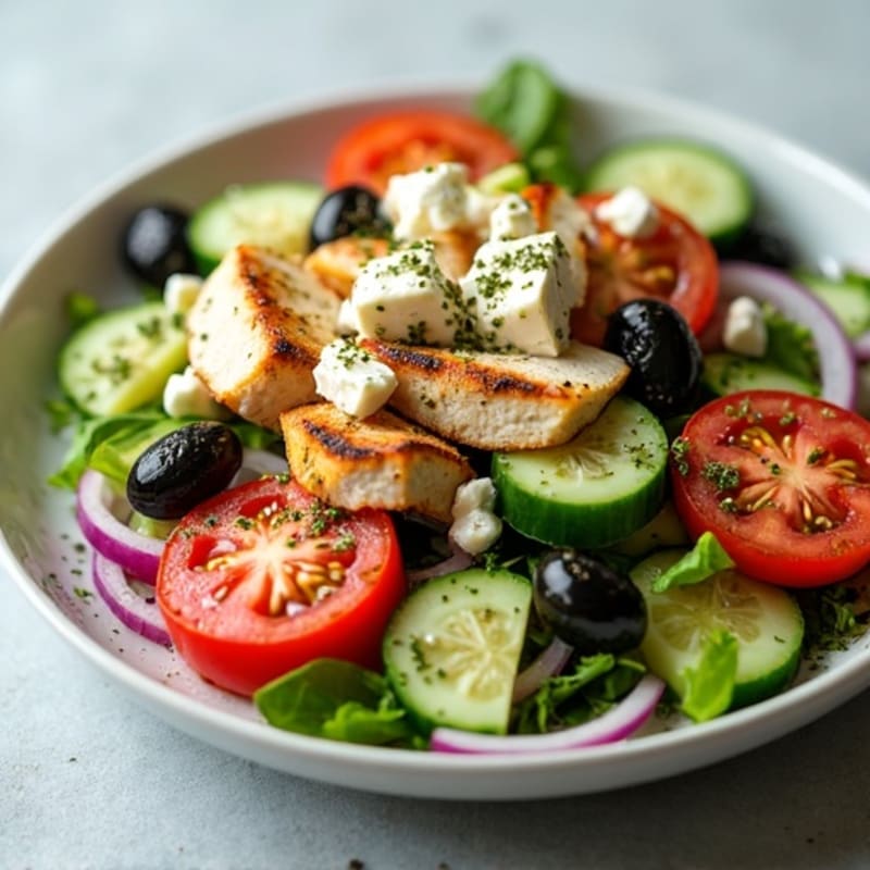 Fresh Cucumber Tomato Feta Salad with Olives