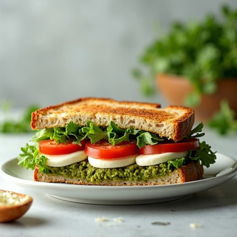 Lean Turkey Pesto Panini with Fresh Greens