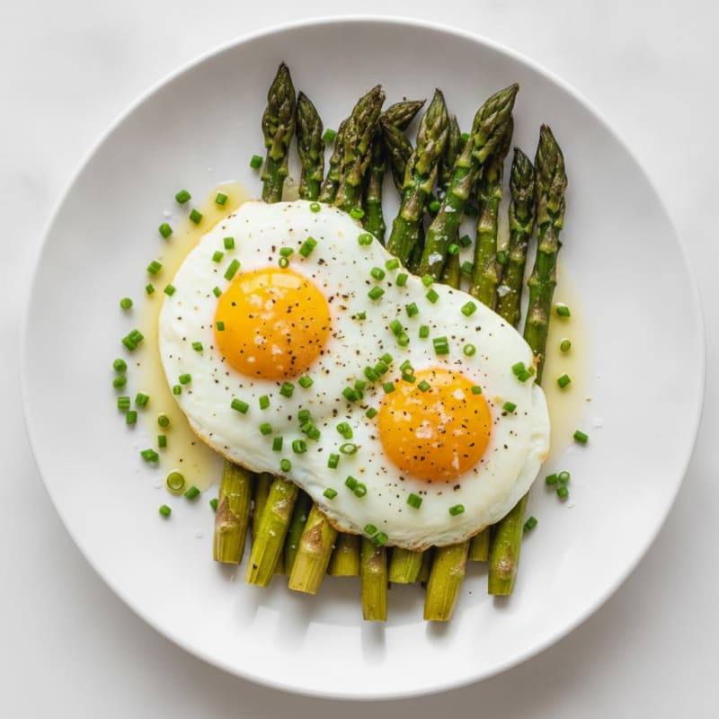 Baked Eggs with Roasted Asparagus