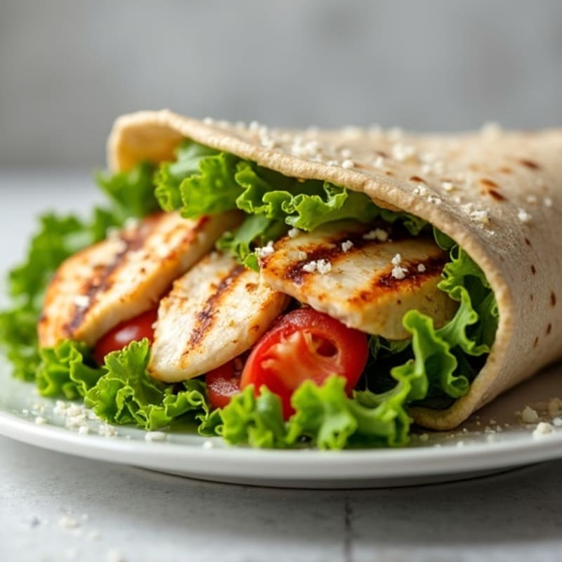 Grilled Chicken and Crispy Romaine Caesar Wrap