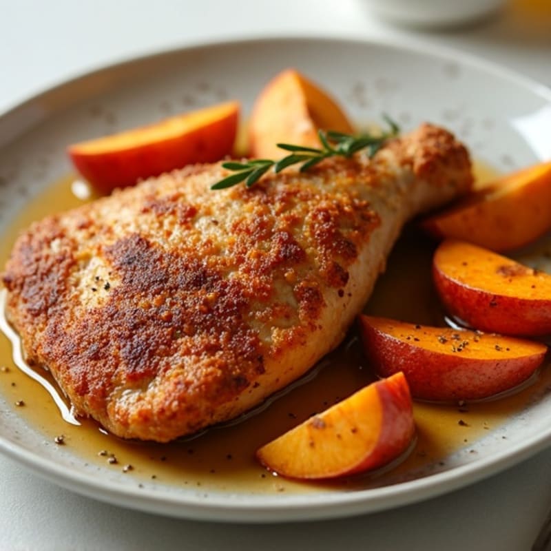 Crispy Cinnamon-Spiced Chicken with Roasted Sweet Potatoes and Apples