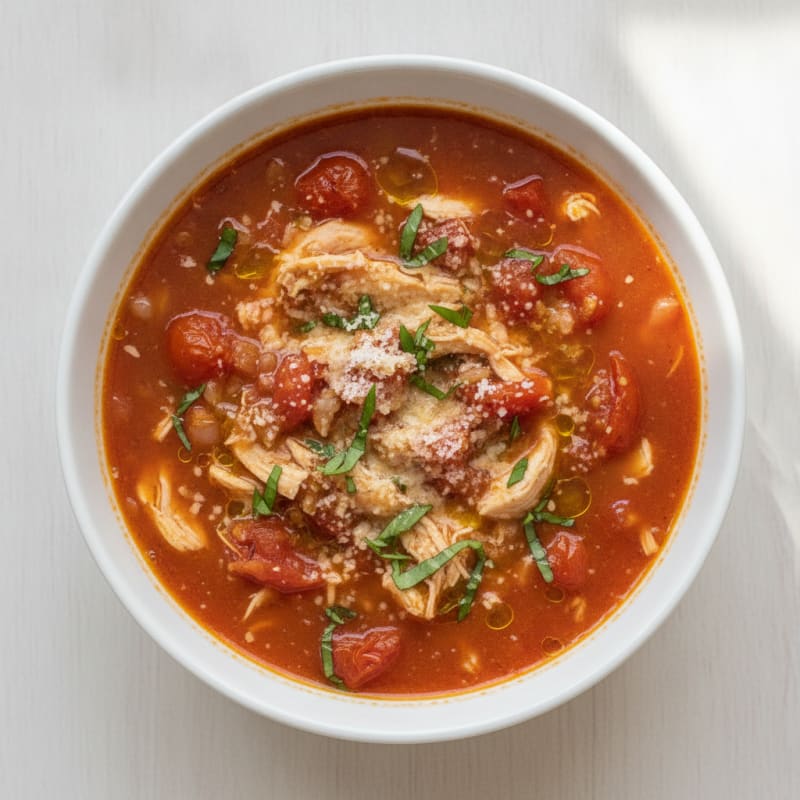 Roasted Tomato Basil Soup with Parmesan