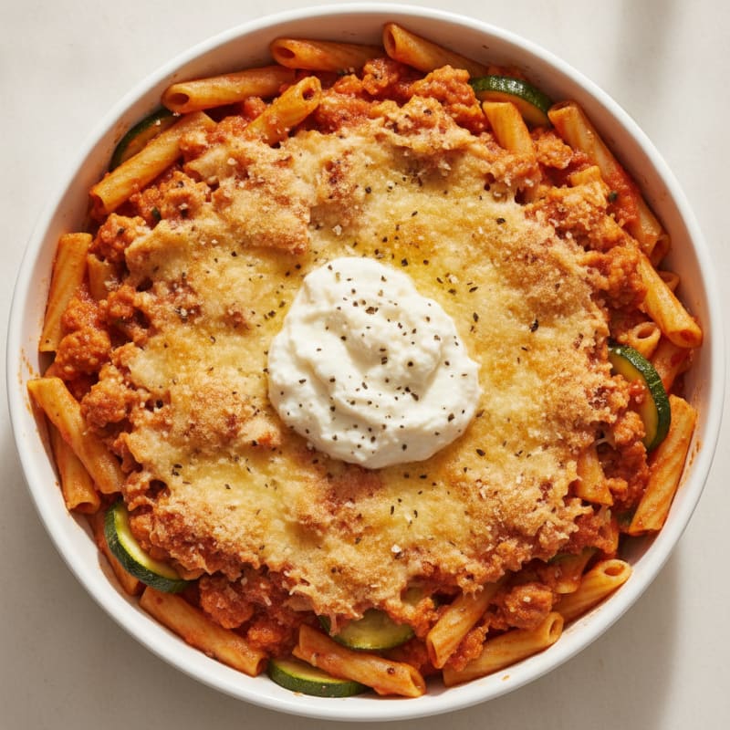 High-Protein Baked Ziti with Ricotta and Marinara
