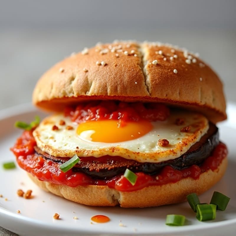 Crispy Baked Eggplant Parmesan Sandwich