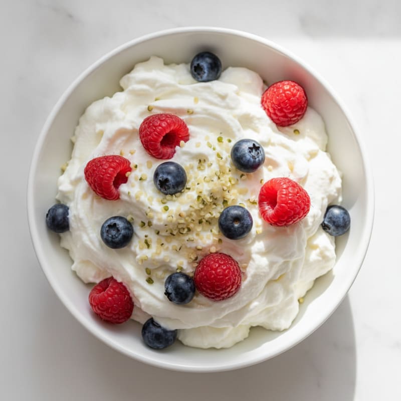 Greek Yogurt Protein Mousse with Mixed Berries