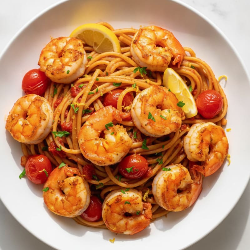 Spicy Calabrian Chili Shrimp Linguine