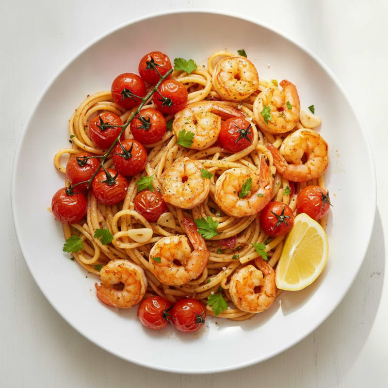Spicy Calabrian Chili Shrimp Linguine