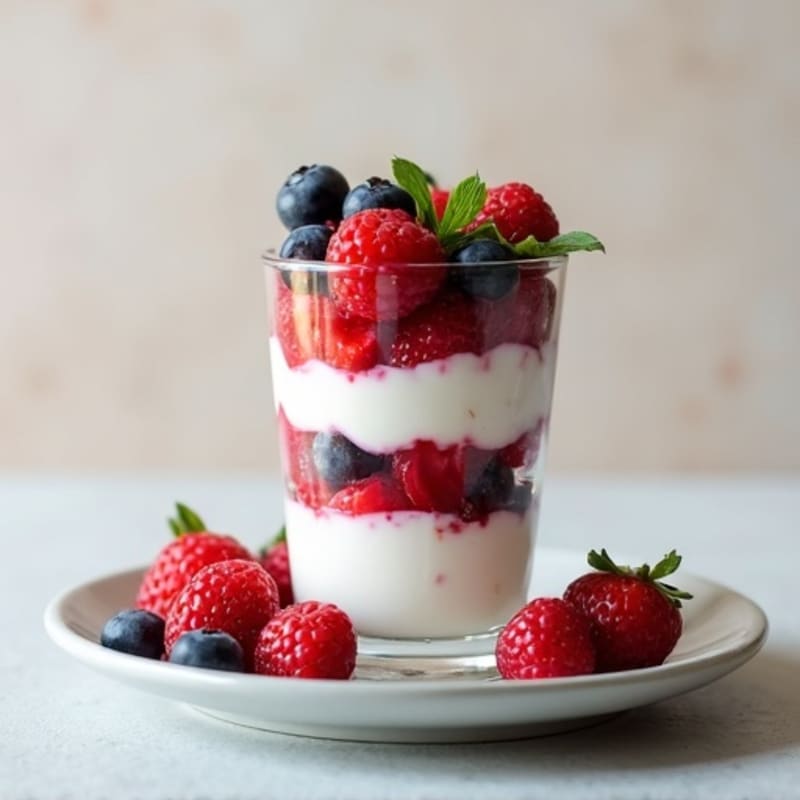 Greek Yogurt Protein Parfait with Mixed Berries