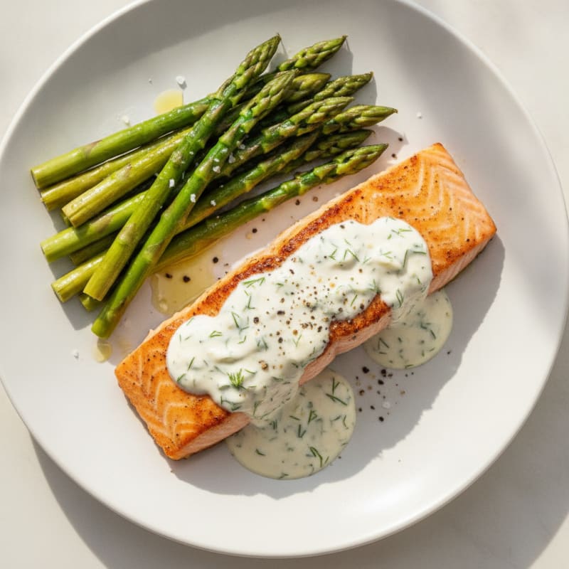 Pan-Seared Salmon with Lemon-Dill Sauce