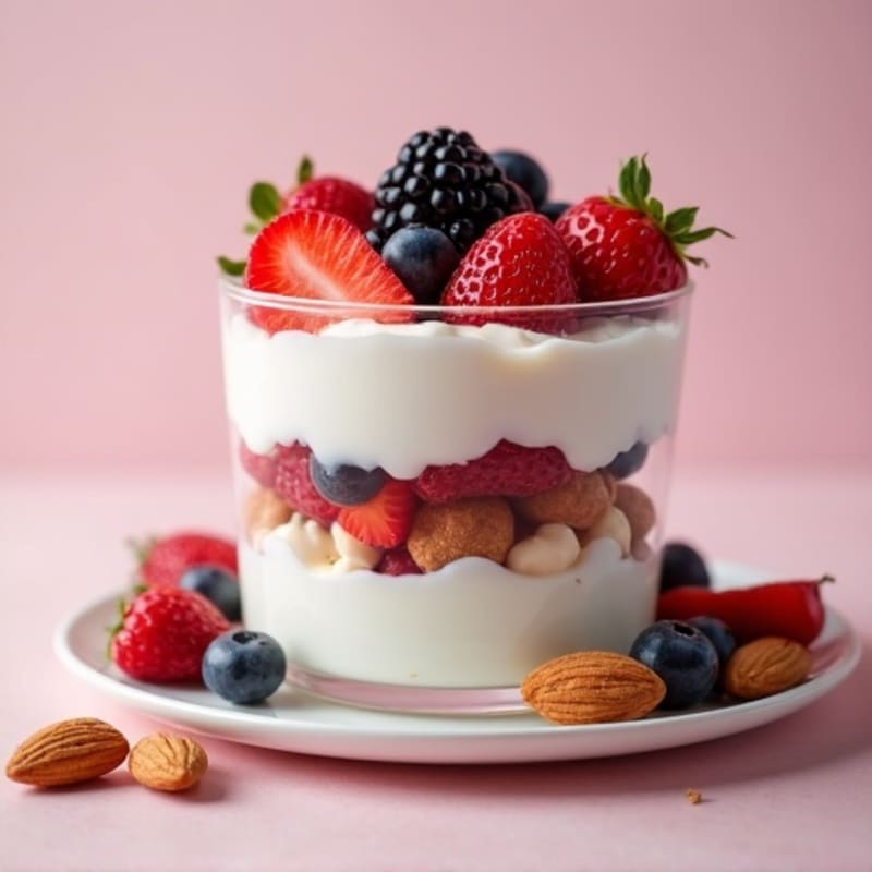 Greek Yogurt Protein Parfait with Berries and Almonds