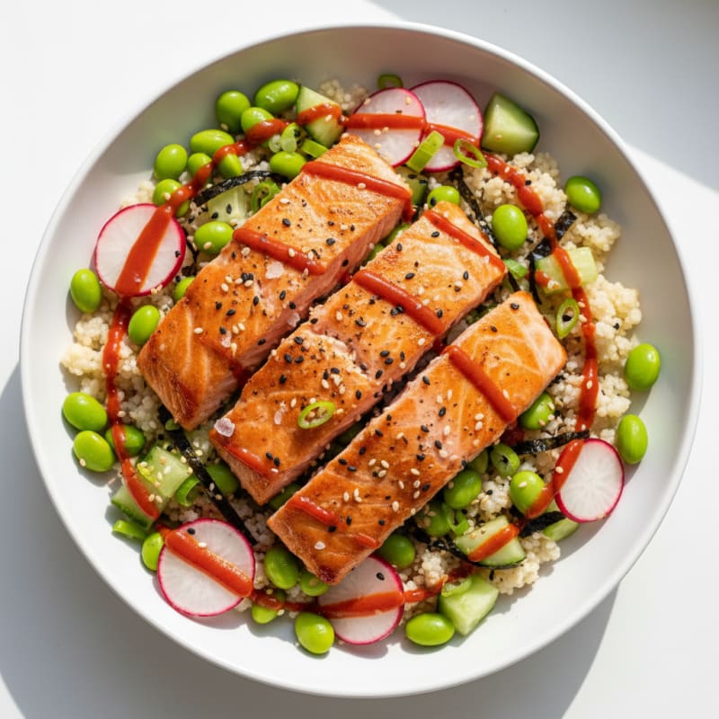 Zesty Salmon Sushi Rice Bowl