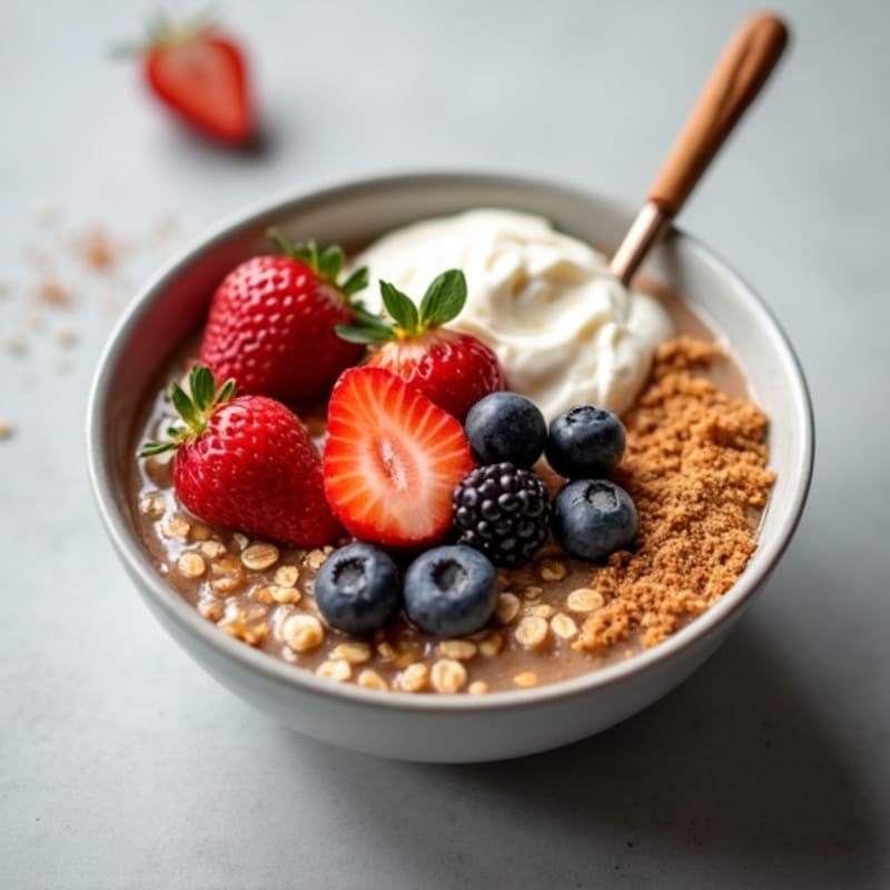 Wholesome Maple Brown Sugar Oatmeal with Fresh Berries