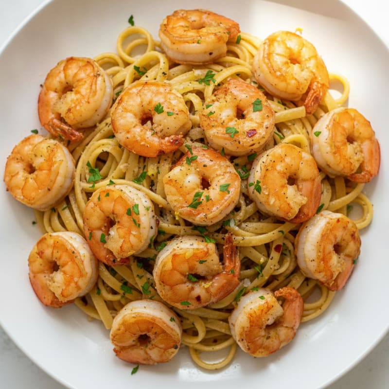 Garlic Butter Shrimp Scampi with Linguine