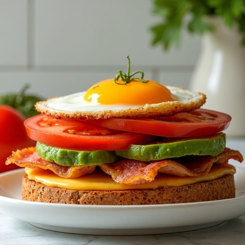 Crispy Bacon, Fresh Tomato, and Creamy Avocado Whole Grain Sandwich