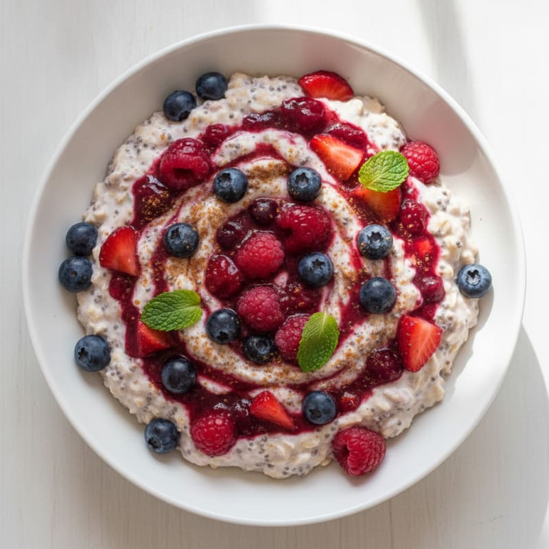 Berry Greek Yogurt Overnight Oats