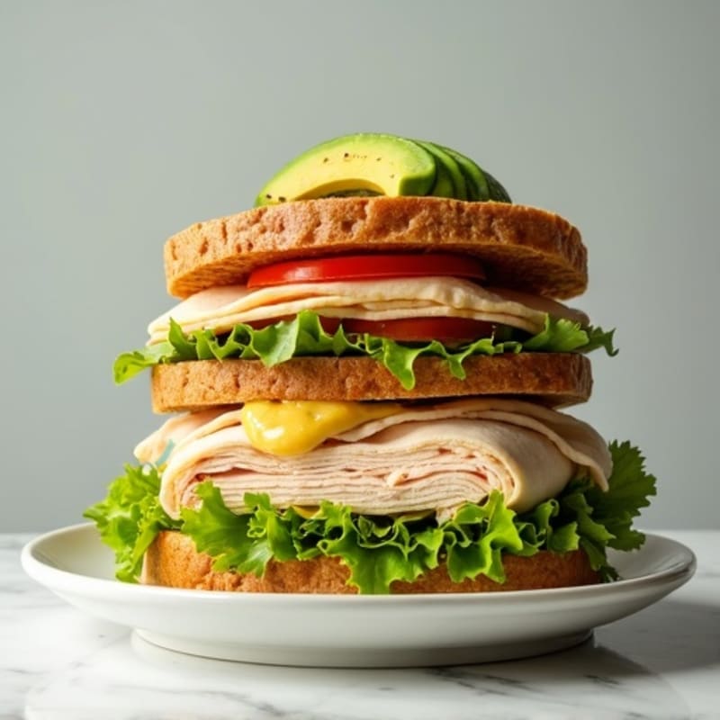 Stacked Turkey Club with Fresh Avocado