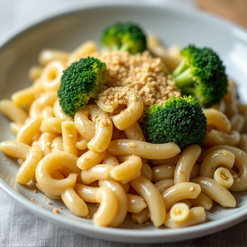Creamy Cashew Alfredo Pasta with Roasted Broccoli