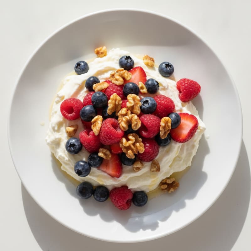 Silky Greek Yogurt Protein Mousse with Mixed Berries